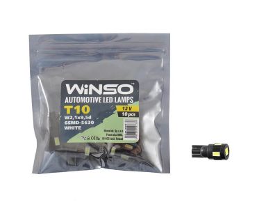 Авто свет - LED лампа Winso T10 12V SMD5630 W2.1x9.5d 127330 - Автосвет