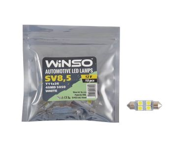 LED Лампы Winso - LED лампа Winso C5W 12V SMD5050 SV8.5 T11x36 127420 - ЛЕД лампочки для авто