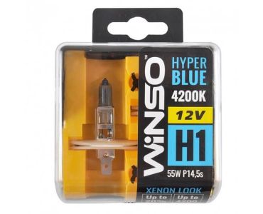 Галогенні лампи - Галогенні лампи Winso HYPER BLUE H1 P14.5s 12V 4200K 55W 2 шт (712150) - 
