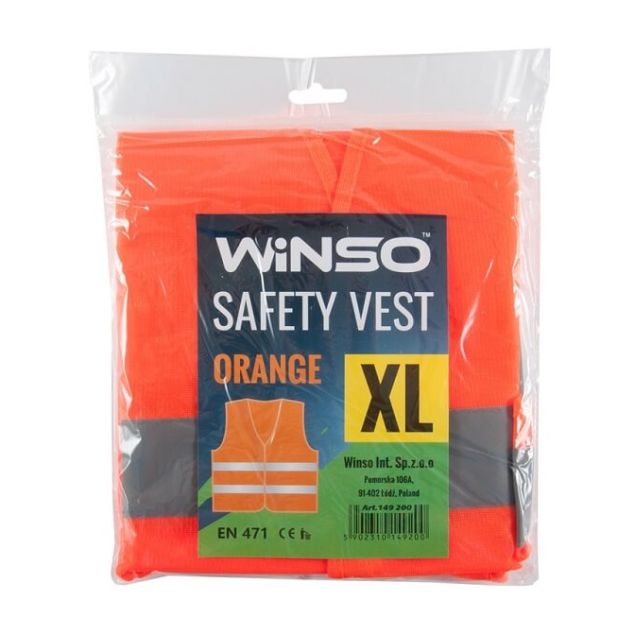 Жилет безопасности светоотражающий WINSO XL Оранжевый 149200 - 1