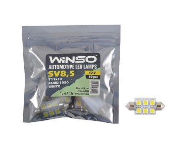 LED лампи для авто - LED лампа Winso C5W 12V SMD5050 SV8.5 T11x39 127450 - ЛЕД лампочки для авто