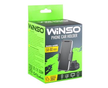 Тримач для телефону в машину - Тримач телефону Winso з поворотом на 360 градусів 58-90 мм (201180) - 