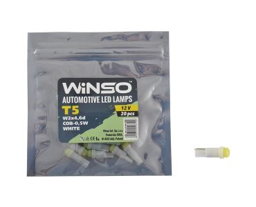 LED лампы для авто - Автолампа WINSO 12V COB T5 W2x4.6d 1LED 0,5W white 127190 - ЛЕД лампочки для авто