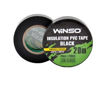 Ізоляційна стрічка - Ізолента Winso ПВХ чорна 20м / 19 мм - 