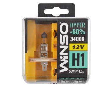 Галогенні лампи - Галогенні лампи Winso HYPER +60% H1 12V 55W P14.5s 2 шт (712130) - 