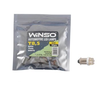 LED Лампы Winso - Автолампа WINSO 12V FLUX T8.5 BA9s 7LEDS white 10шт.уп. 127690 - ЛЕД лампочки для авто