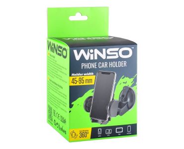 Тримач для телефону в машину - Тримач телефону Winso з поворотом на 360 градусів 44-95 мм (201130) - 