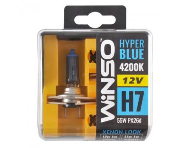 Авто свет - Галогенные лампы Winso HYPER BLUE H7 12V 55W PX26d 4200K 2 шт (712750) - Автосвет