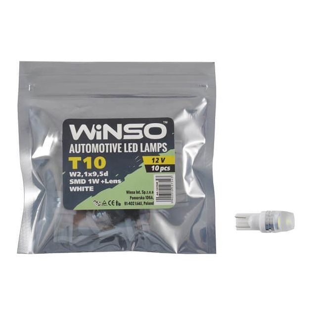 LED лампа Winso T10 12V SMD W2.1x9.5d Lens 127540 - 1