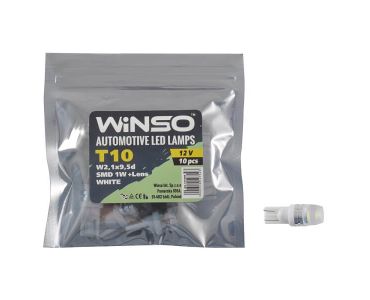 Авто свет - LED лампа Winso T10 12V SMD W2.1x9.5d Lens 127540 - Автосвет