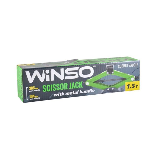 Домкрат ромбовый Winso 121510 с резиновой подушкой 1.5 т 104-385 - 3