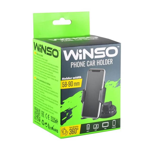 Тримач телефону Winso з поворотом на 360 градусів 58-90 мм (201180) - 1