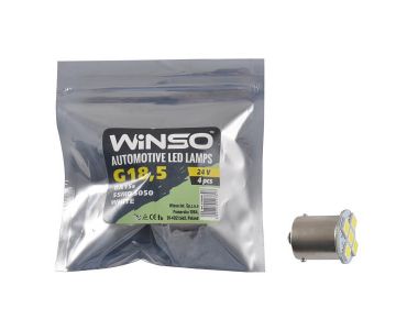 LED лампи для авто - LED лампа Winso BA15s 24V SMD 5050 white 127820 - ЛЕД лампочки для авто