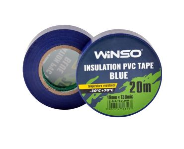 Ізоляційна стрічка - Ізолента Winso ПВХ синя 20 м, 19 мм (153200) - 