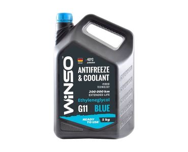 Охлаждающие жидкости Winso купить по выгодной цене - Антифриз Winso Blue G11 -40 &deg;С 5 кг Синий - Охлаждающие жидкости