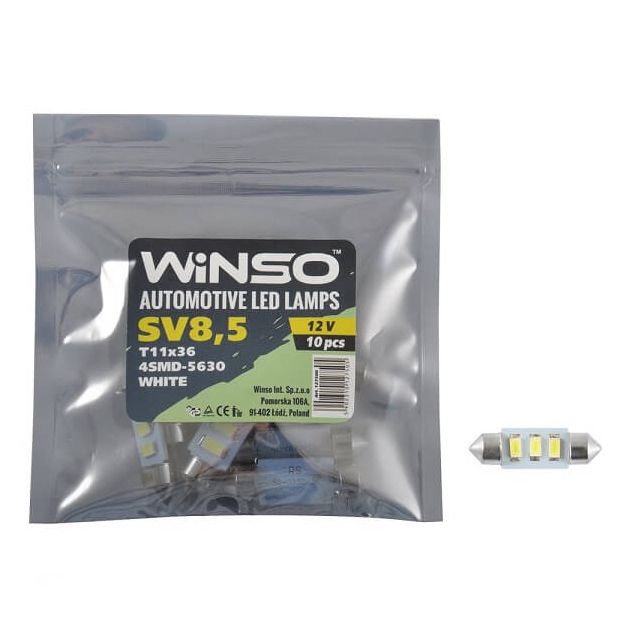 LED лампа Winso C5W 12V SMD5630 SV8.5 T11x36 127500 - 1