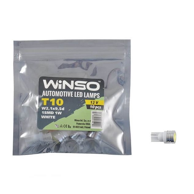 LED лампа Winso T10 12V SMD W2.1x9.5d 127230 - 1