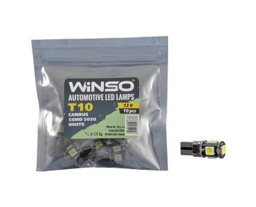 LED лампи для авто - LED лампа Winso T10 12V SMD5050 W2.1x9.5d Canbus 127370 - ЛЕД лампочки для авто